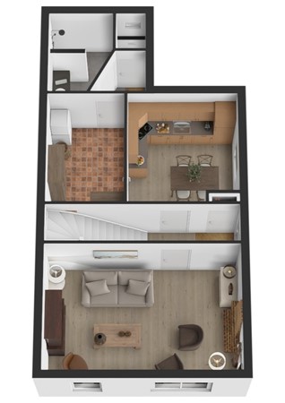 Korn 52, 4271 BR Dussen - Plattegrond 3D Korn 52 Dussen Begane grond.jpg