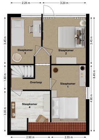 Korn 52, 4271 BR Dussen - Plattegrond Korn 52 Dussen Verdieping.jpg