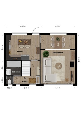 Leerthouwerstraat 13, 4931 CX Geertruidenberg - Plattegrond Leerthouwerstraat 13 Geertruidenberg Begane grond.jpg