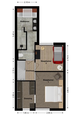 Laan van Welgelegen 75, 4251 KK Werkendam - Plattegrond Laan van Welgelegen 75 Werkendam Verdieping.jpg