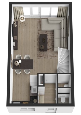 Gulderling 20, 4281 JE Andel - Plattegrond 3D Gulderling 20 Andel Begane grond.jpg