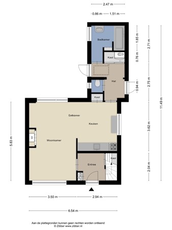 Romboutstraat 7, 4281 PE Andel - Plattegrond Romboutstraat 7 andel Begane grond.jpg