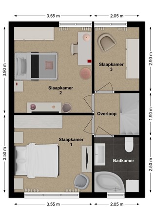 Floreffestraat 29, 4251 GM Werkendam - Plattegrond Floreffestraat 29 Werkendam Verdieping.jpg