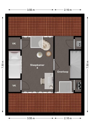 Floreffestraat 29, 4251 GM Werkendam - Plattegrond Floreffestraat 29 Werkendam Zolder.jpg