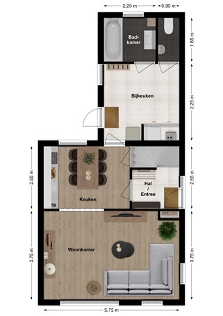 Zandsteeg 34, 4255 SH Nieuwendijk - Plattegrond Zandsteeg 34 Nieuwendijk NB Begane grond.jpg