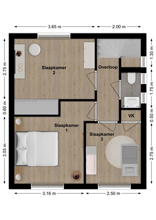 Zandsteeg 34, 4255 SH Nieuwendijk - Plattegrond Zandsteeg 34 Nieuwendijk NB Verdieping.jpg