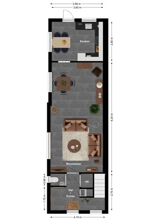 Mr S. Naaijenstraat 3, 4281 NL Andel - Plattegrond Meester S. Naaijenstraat 3 Andel Begane grond.jpg
