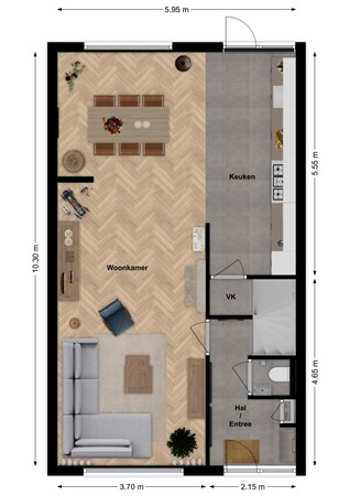 Hoefstraat 44, 4265 HV Genderen - Plattegrond Hoefstraat 44 Genderen Begane grond.jpg