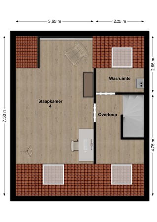 Hoefstraat 44, 4265 HV Genderen - Plattegrond Hoefstraat 44 Genderen Zolder.jpg