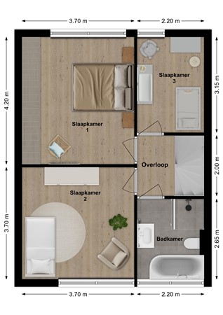 Hoefstraat 44, 4265 HV Genderen - Plattegrond Hoefstraat 44 Genderen Verdieping.jpg