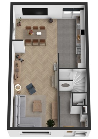 Hoefstraat 44, 4265 HV Genderen - Plattegrond 3D Hoefstraat 44 Genderen Begane grond.jpg