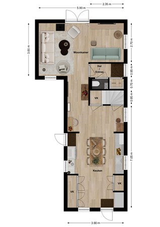 Grote Kerkstraat 50, 4261 BE Wijk en Aalburg - Plattegrond Grote Kerkstraat 50 Wijk en Aalburg Begane grond.jpg