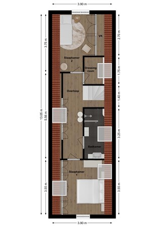 Grote Kerkstraat 50, 4261 BE Wijk en Aalburg - Plattegrond Grote Kerkstraat 50 Wijk en Aalburg Verdieping.jpg