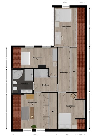 Stoep 1, 4284 VD Rijswijk - Plattegrond Stoep 1 Rijswijk NB Verdieping.jpg