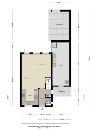 Zalmstraat 6, 4285 XX Woudrichem - Plattegrond Zalmstraat 6 Woudrichem Begane grond.jpg