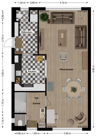 Vijverstraat 8, 4255 HG Nieuwendijk - Plattegrond Vijverstraat 8 Nieuwendijk NB Begane grond.jpg