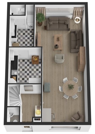 Vijverstraat 8, 4255 HG Nieuwendijk - Plattegrond 3D Vijverstraat 8 Nieuwendijk NB Begane grond.jpg