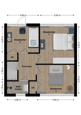 Vijverstraat 8, 4255 HG Nieuwendijk - Plattegrond Vijverstraat 8 Nieuwendijk NB Verdieping.jpg