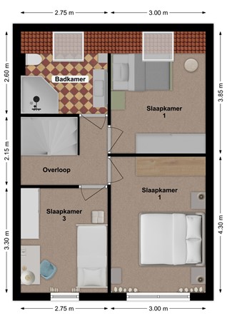 Bereklauw 1, 4251 KP Werkendam - Plattegrond Bereklauw 1 Werkendam Verdieping.jpg
