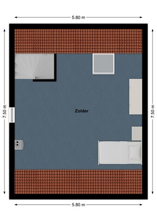 Bereklauw 1, 4251 KP Werkendam - Plattegrond Bereklauw 1 Werkendam Zolder.jpg