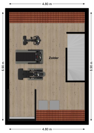 Sportlaan 46, 4286 ET Almkerk - Plattegrond Sportlaan 46 Almkerk Zolder.jpg