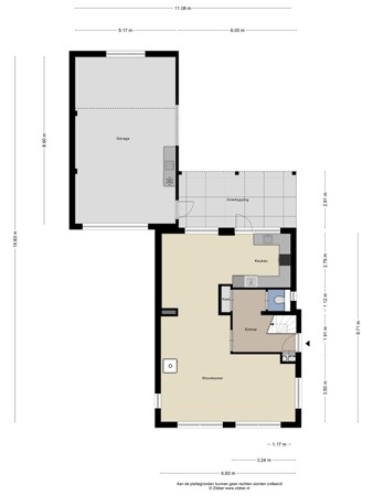 Notenlaan 76, 4254 CE Sleeuwijk - Plattegrond Notenlaan 76 Sleeuwijk Begane grond.jpg