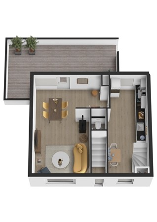 Dorpsstraat 60, 4271 AD Dussen - Plattegrond 3D Dorpsstraat 60 Dussen Begane grond.jpg