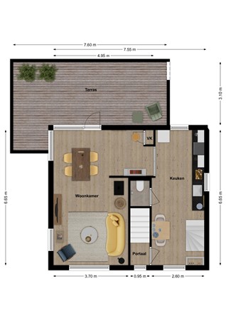 Dorpsstraat 60, 4271 AD Dussen - Plattegrond Dorpsstraat 60 Dussen Begane grond.jpg
