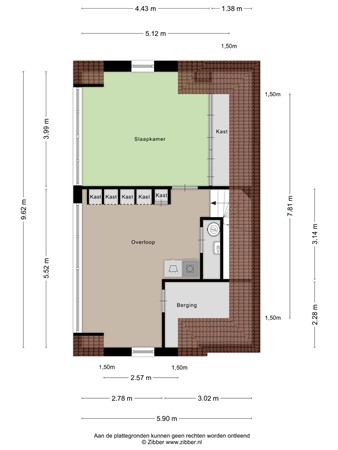 De Klompenmaker 15, 4284 VZ Rijswijk (Nb) - Plattegrond De Klompenmaker 15 Rijswijk NB Zolder.jpg