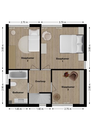 Hertogshoef 71, 4941 KE Raamsdonksveer - Plattegrond Hertogshoef 71 Raamsdonksveer Verdieping.jpg