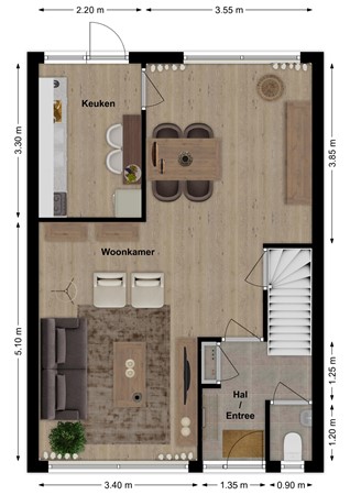 Wethouder de Joodestraat 41, 4285 CC Woudrichem - Plattegrond Wethouder de Joodestraat 41 Woudrichem Begane grond.jpg