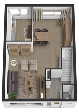Wethouder de Joodestraat 41, 4285 CC Woudrichem - Plattegrond 3D Wethouder de Joodestraat 41 Woudrichem Begane grond.jpg