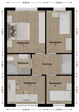 Wethouder de Joodestraat 41, 4285 CC Woudrichem - Plattegrond Wethouder de Joodestraat 41 Woudrichem Verdieping.jpg
