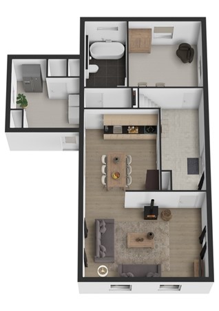 Oegemastraat 25, 4265 HM Genderen - Plattegrond 3D Oegemastraat 25 Genderen Begane grond.jpg