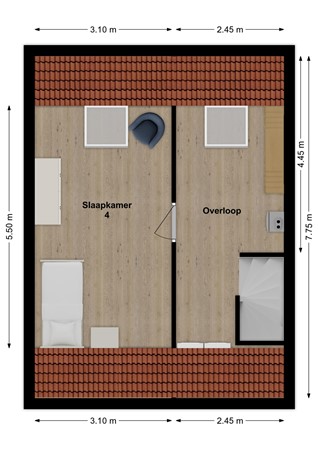 Van Hogendorpstraat 15, 4286 BJ Almkerk - Plattegrond Van Hogendorpstraat 15 Almkerk Zolder.jpg