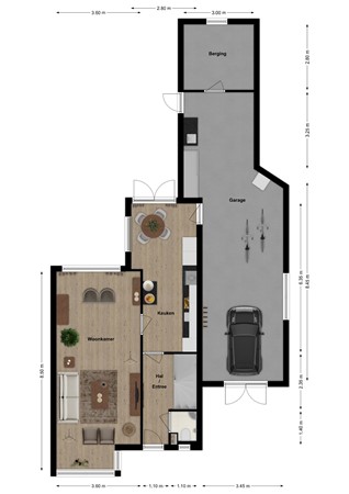 Hoefstraat 6, 4265 HV Genderen - Plattegrond Hoefstraat 6 Genderen Begane grond.jpg