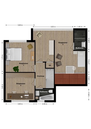 Hoefstraat 6, 4265 HV Genderen - Plattegrond Hoefstraat 6 Genderen Verdieping.jpg