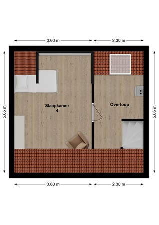 Hoefstraat 6, 4265 HV Genderen - Plattegrond Hoefstraat 6 Genderen Zolder.jpg