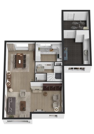 Sportlaan 48, 4251 GD Werkendam - Plattegrond 3D Sportlaan 48 Werkendam Begane grond.jpg