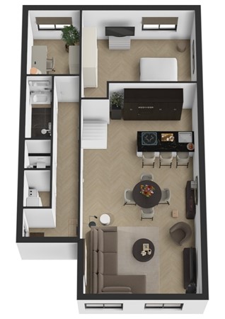 Havenstraat 32D, 4251 BC Werkendam - Plattegrond 3D Havenstraat 32D Werkendam.jpg