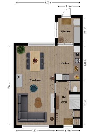 De Ridderstraat 8, 4286 BR Almkerk - Plattegrond De Ridderstraat 8 Almkerk Begane grond.jpg