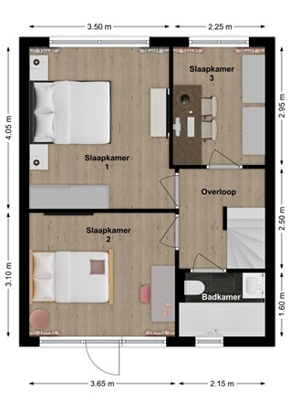 De Ridderstraat 8, 4286 BR Almkerk - Plattegrond De Ridderstraat 8 Almkerk Verdieping.jpg