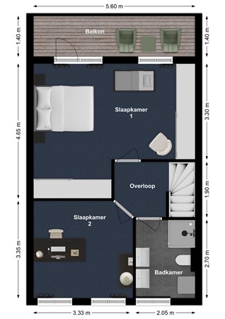 Hoogstraat 24, 4285 AH Woudrichem - Plattegrond Hoogstraat 24 Woudrichem Verdieping.jpg