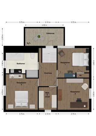Rijksweg 69, 4255 GG Nieuwendijk - Plattegrond Rijksweg 69 Nieuwendijk Verdieping.jpg