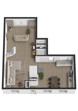 Dorpsstraat 28, 4271 AC Dussen - Plattegrond 3D Dorpsstraat 28 Dussen Begane grond.jpg