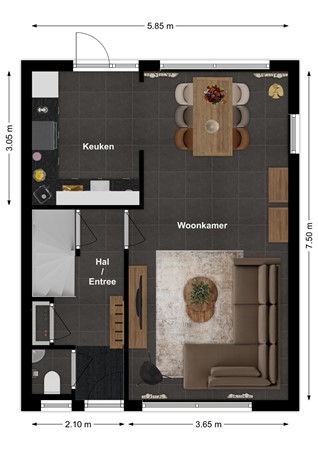 Papaver 23, 4251 JM Werkendam - Plattegrond Papaver 23 Werkendam Begane grond.jpg