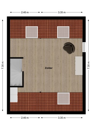 Papaver 23, 4251 JM Werkendam - Plattegrond Papaver 23 Werkendam Zolder.jpg