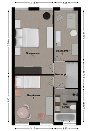 Bladriet 11, 4251 DL Werkendam - Plattegrond Bladriet 11 Werkendam Verdieping.jpg