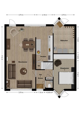 Van Randwijklaan 71, 4251 VT Werkendam - Plattegrond Van Randwijklaan 71 Werkendam Begane grond.jpg