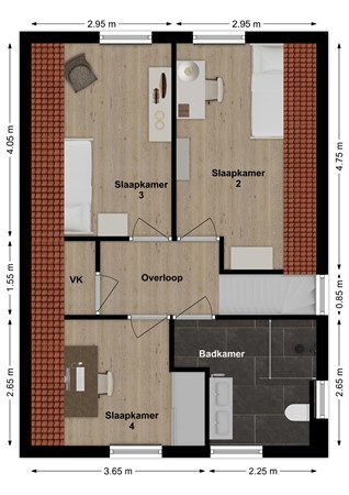 Van Randwijklaan 71, 4251 VT Werkendam - Plattegrond Van Randwijklaan 71 Werkendam Verdieping.jpg